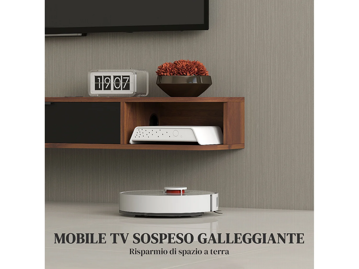 Mobile tv sospeso mobile porta tv fino a 50" con cassetto ribaltabile
