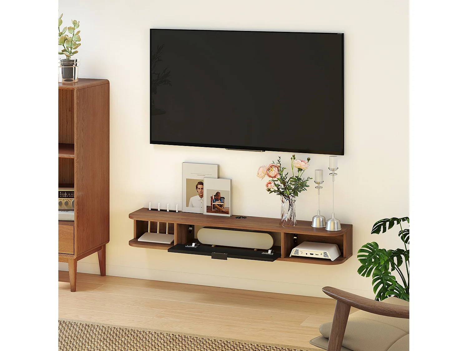 Mobile tv sospeso mobile porta tv fino a 50" con cassetto ribaltabile