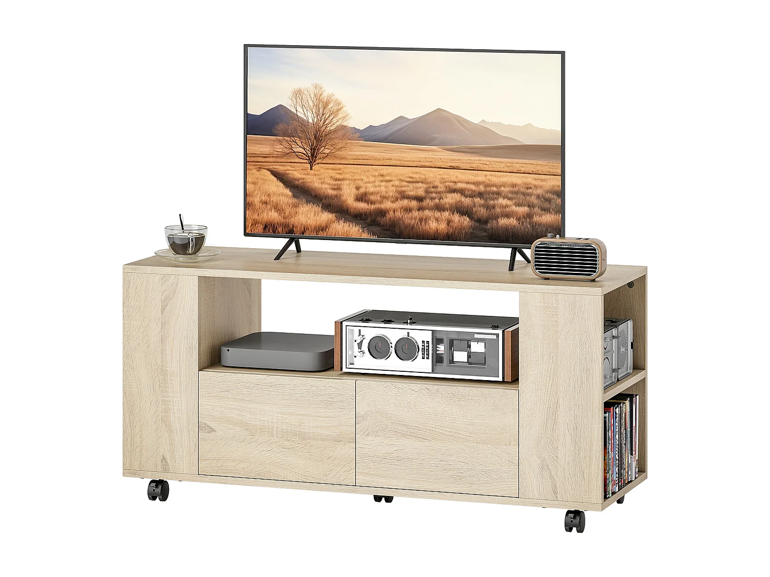 Mobile porta tv fino a 42 mobiletto tv con ruote girevoli e freno