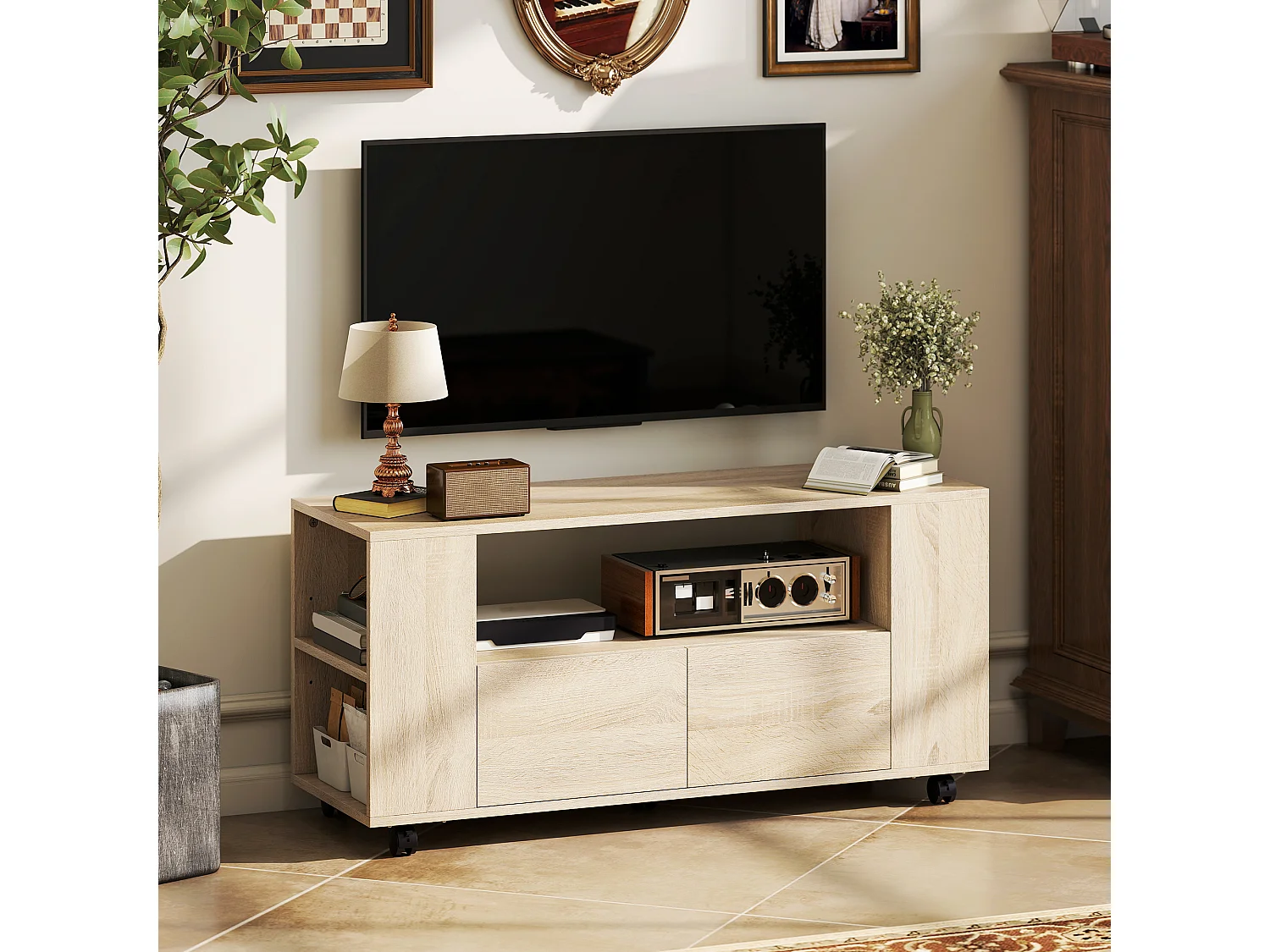 Mobile porta tv fino a 42 mobiletto tv con ruote girevoli e freno