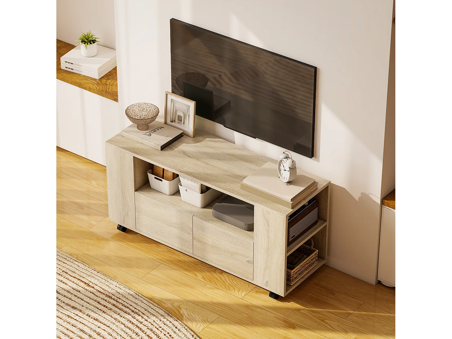 Mobile porta tv fino a 42 mobiletto tv con ruote girevoli e freno