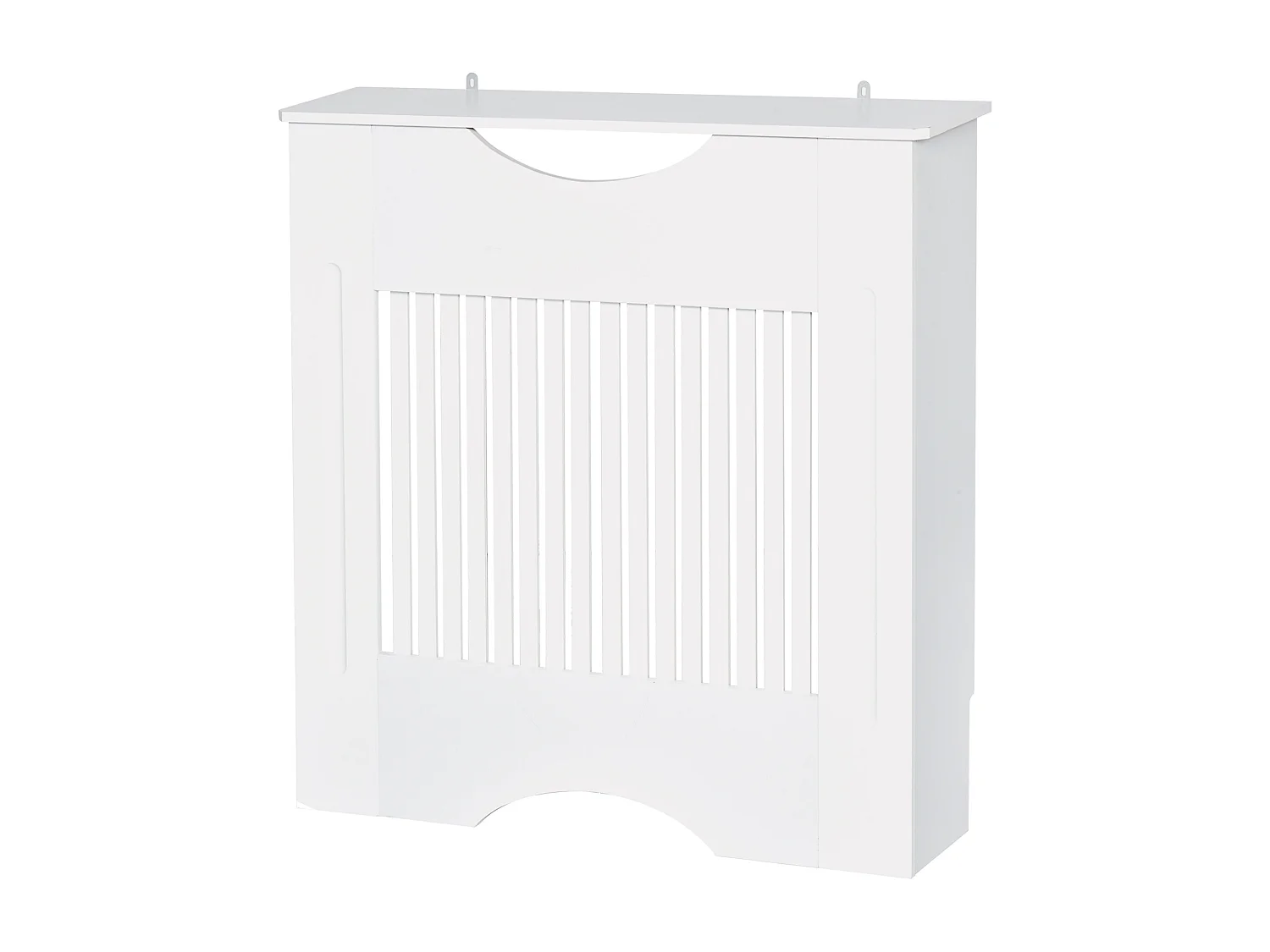 Copritermosifone bianco in mdf 78x19x82 cm con piano d'appoggio