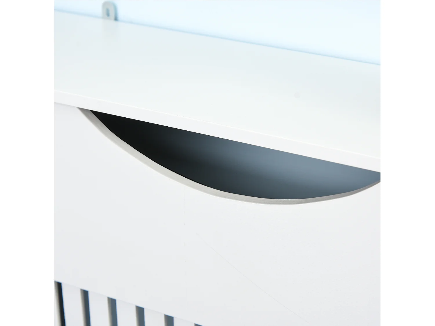 Copritermosifone bianco in mdf 78x19x82 cm con piano d'appoggio