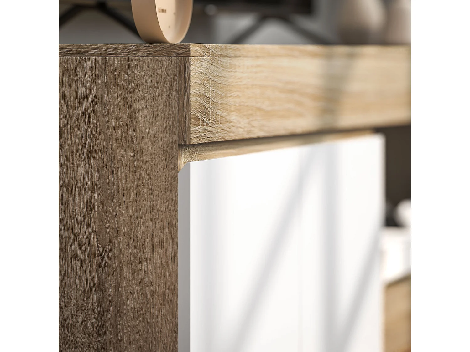 Mobile porta tv 60 pollici con armadietto 2 ante colore legno e bianco