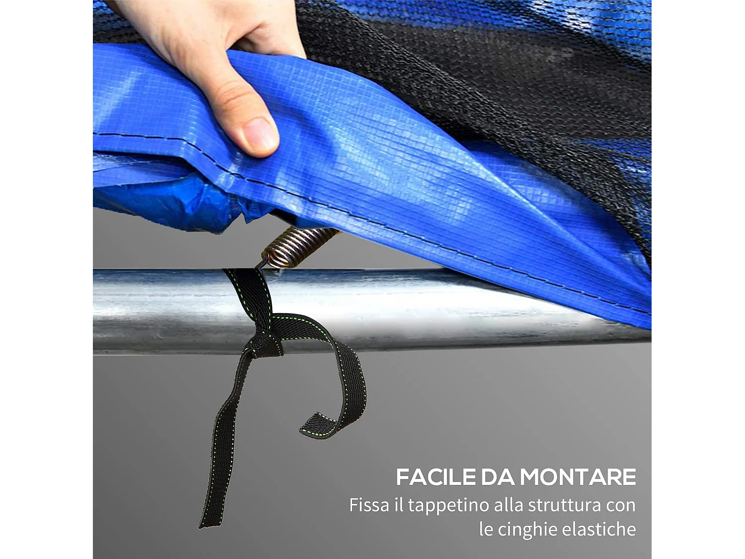 Copertura tappeto elastico ø305x30cm pieghevole e portatile