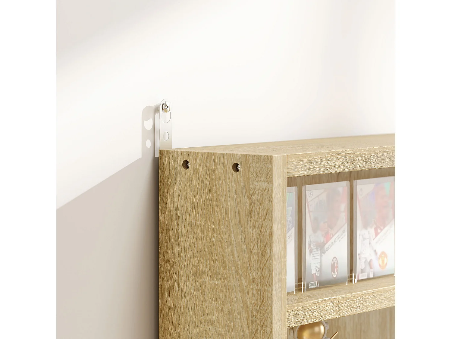 Vetrina espositiva da parete a 4 ripiani regolabili vetrinetta per collezionismo