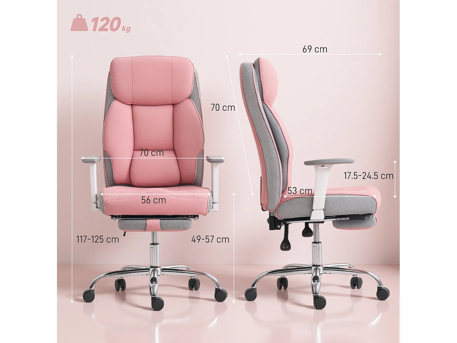 Sedia da ufficio ergonomica con braccioli regolabili