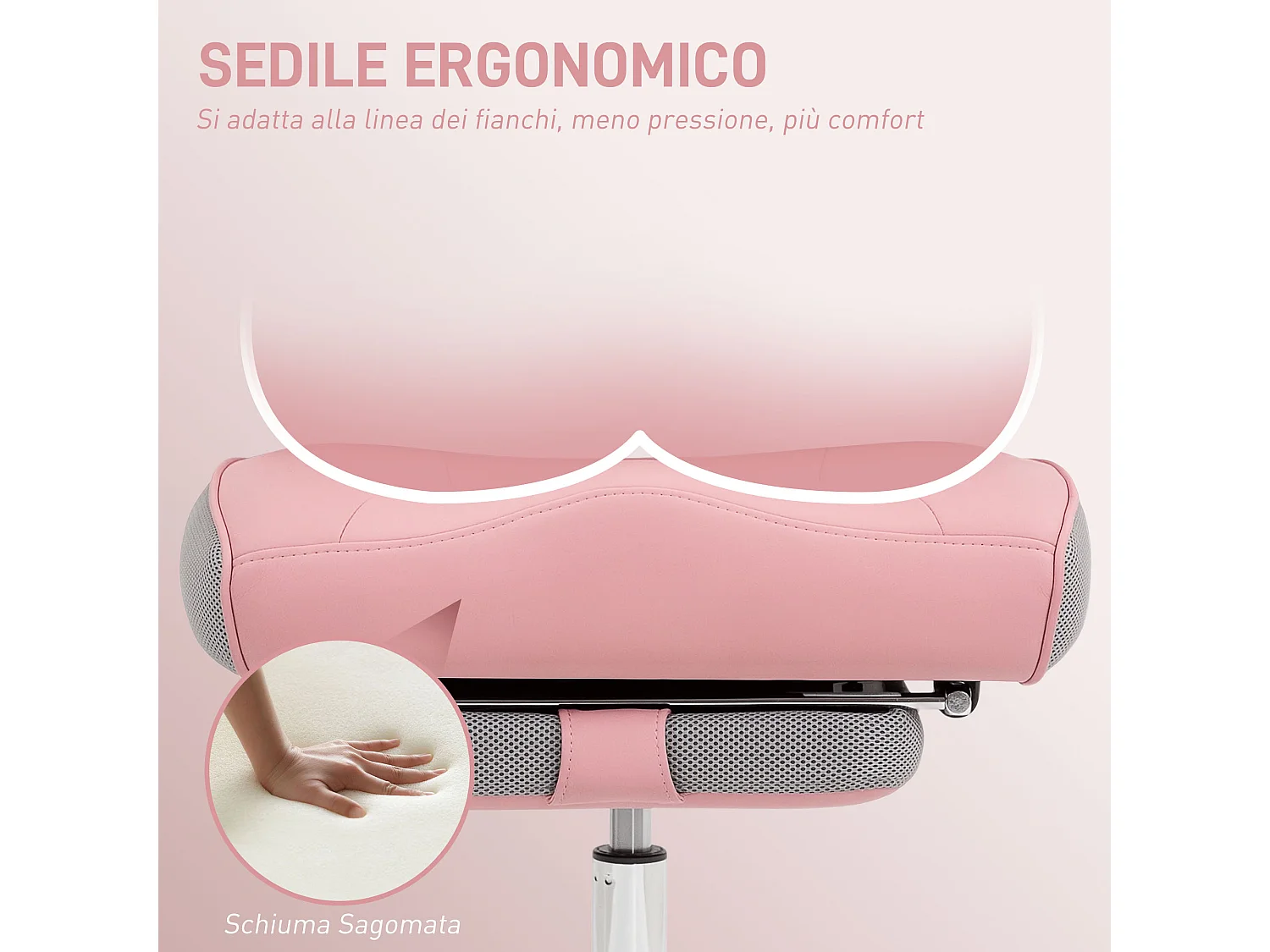 Sedia da ufficio ergonomica con braccioli regolabili
