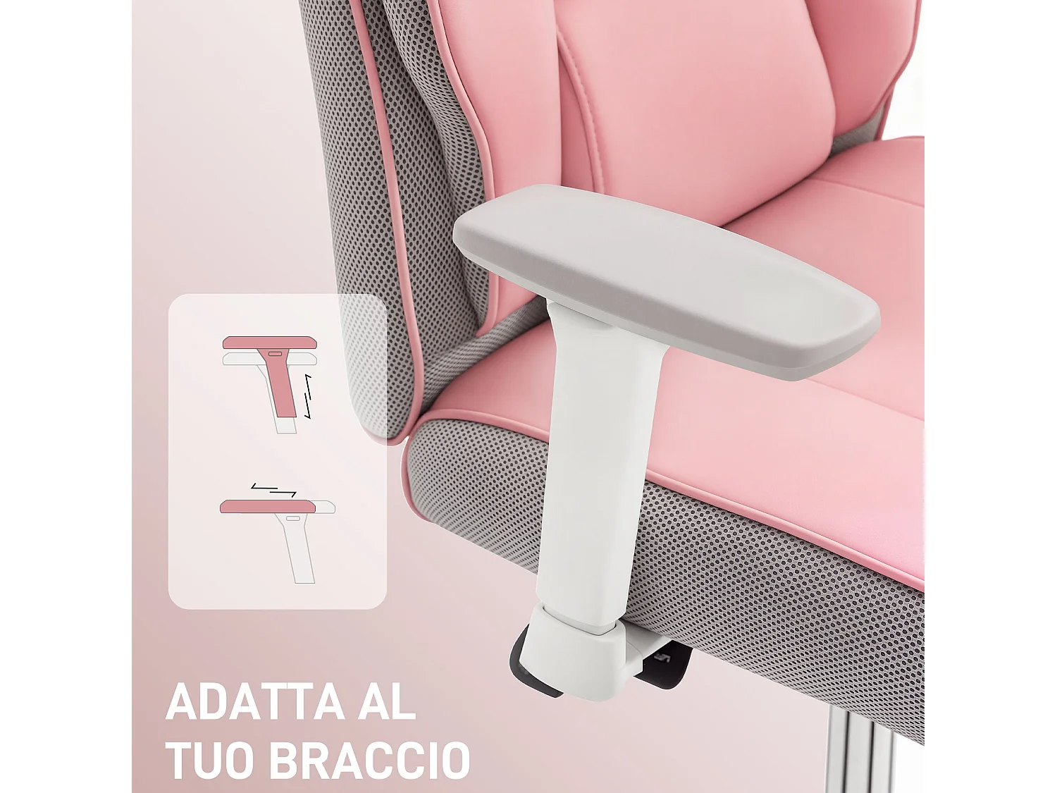 Sedia da ufficio ergonomica con braccioli regolabili
