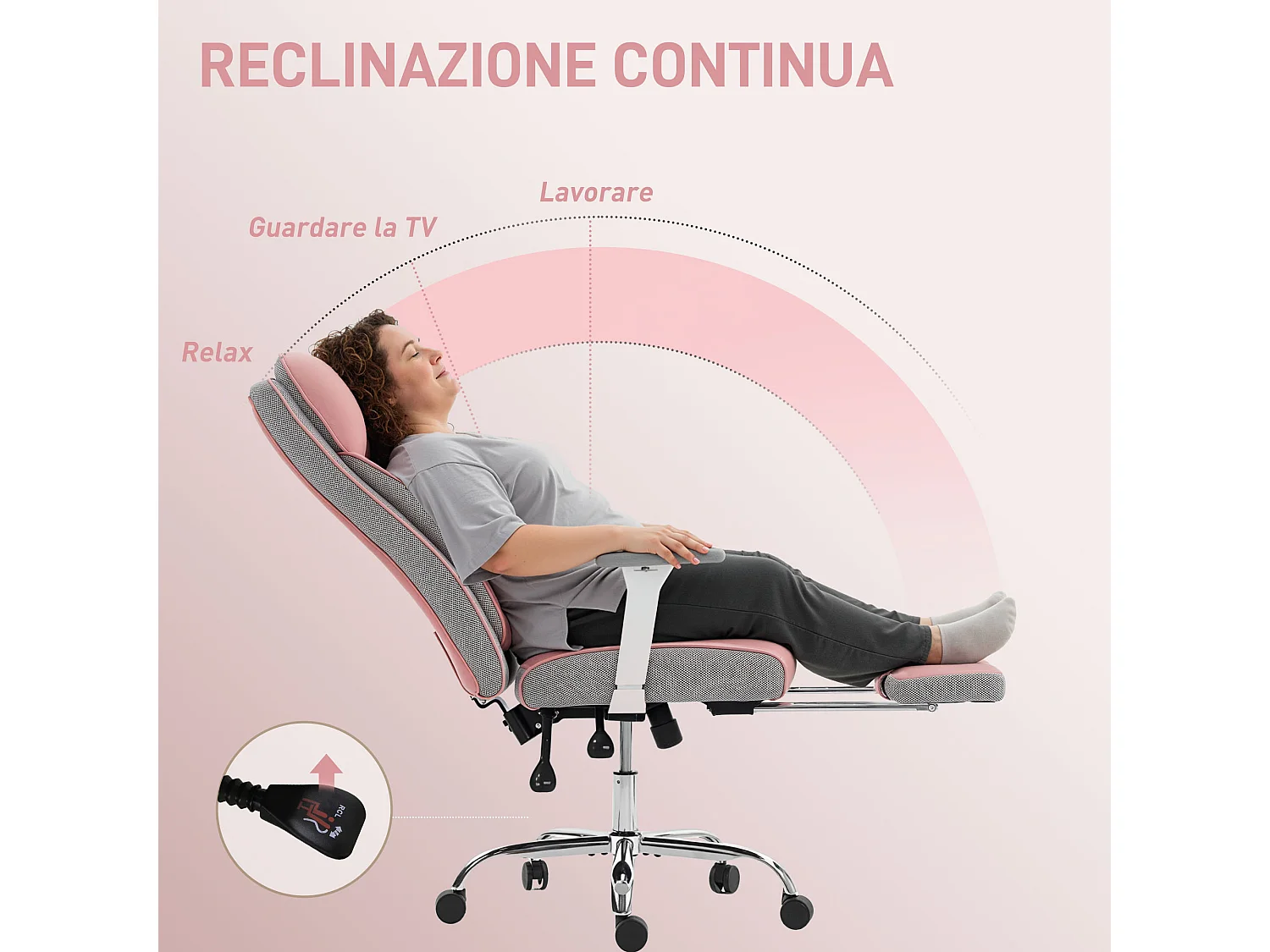 Sedia da ufficio ergonomica con braccioli regolabili