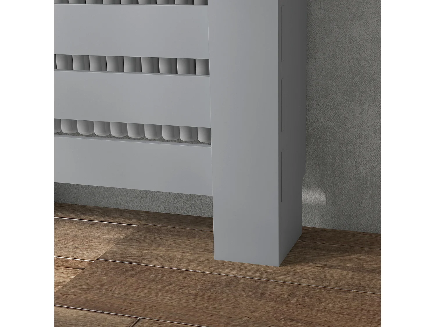 Copritermosifone a doghe con cassetto in mdf 78x19x95.5cm grigio