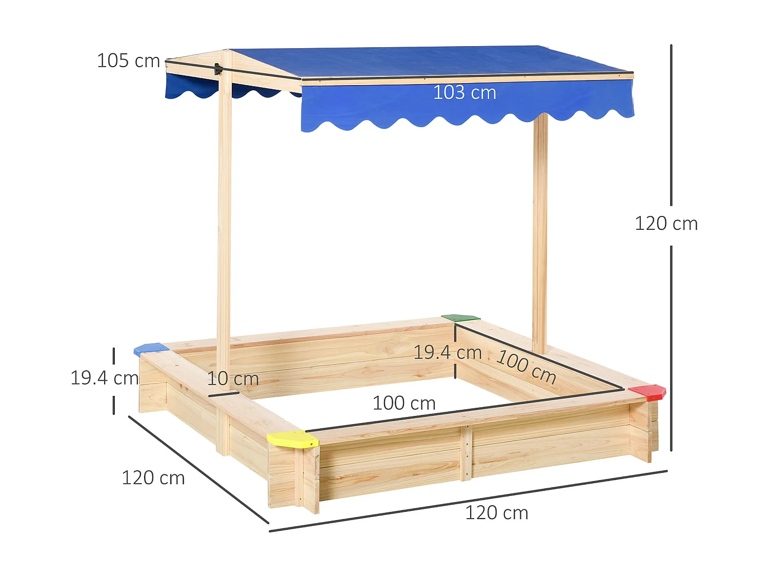 abbiera per Bambini in Legno con Panca