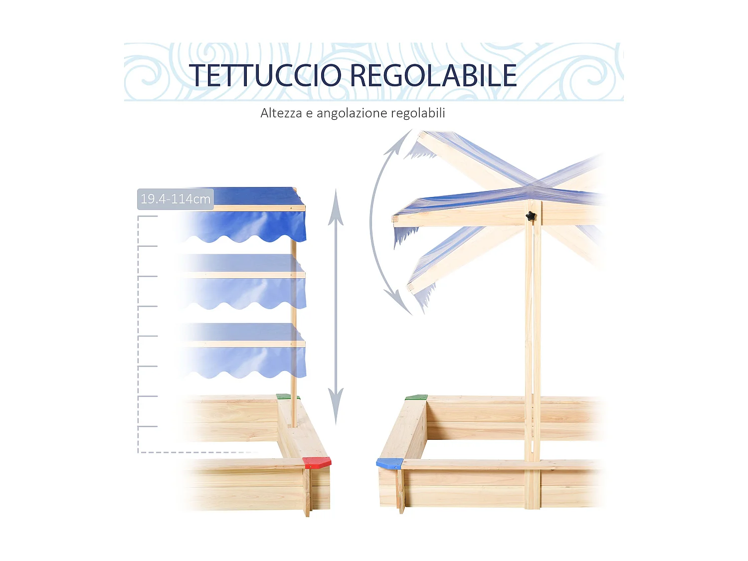 abbiera per Bambini in Legno con Panca