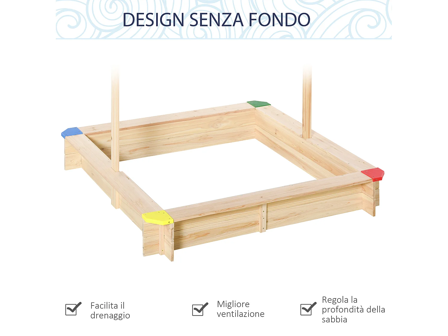 abbiera per Bambini in Legno con Panca