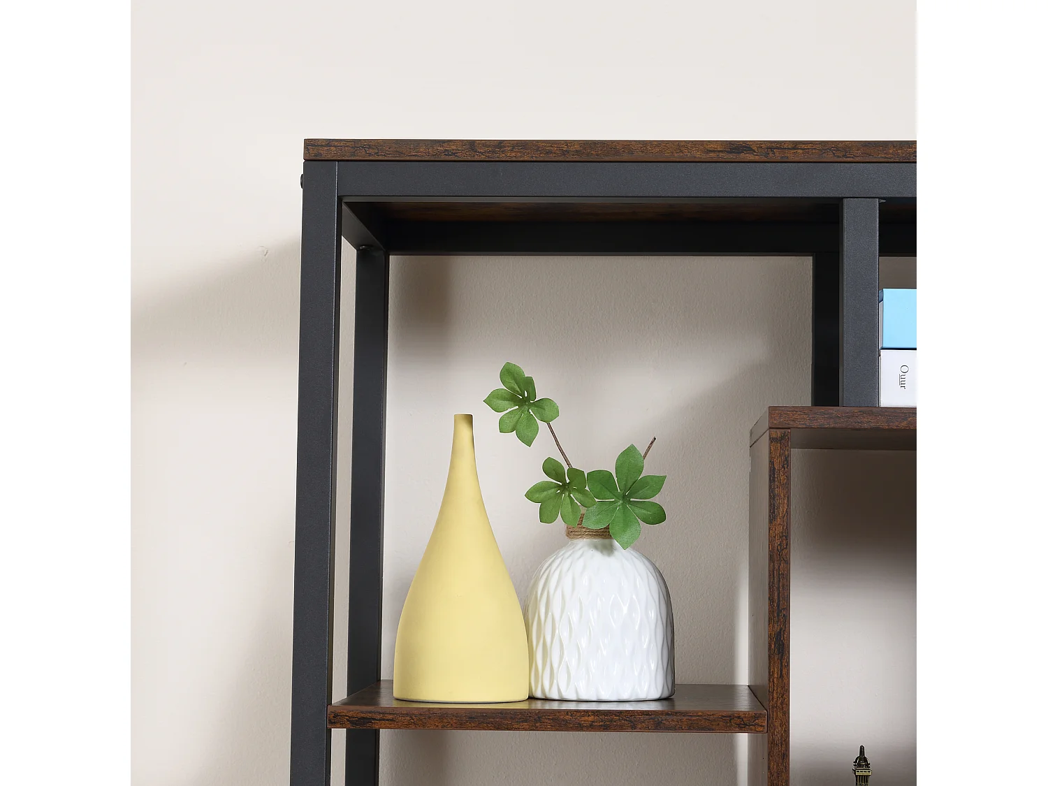 Mobile libreria 8 ripiani armadietto 2 ante stile industriale