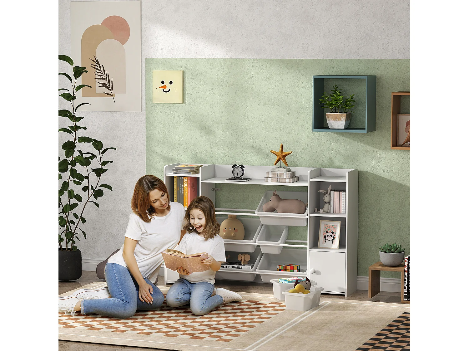 Scaffale portagiochi bambini libreria montessoriana per bambini