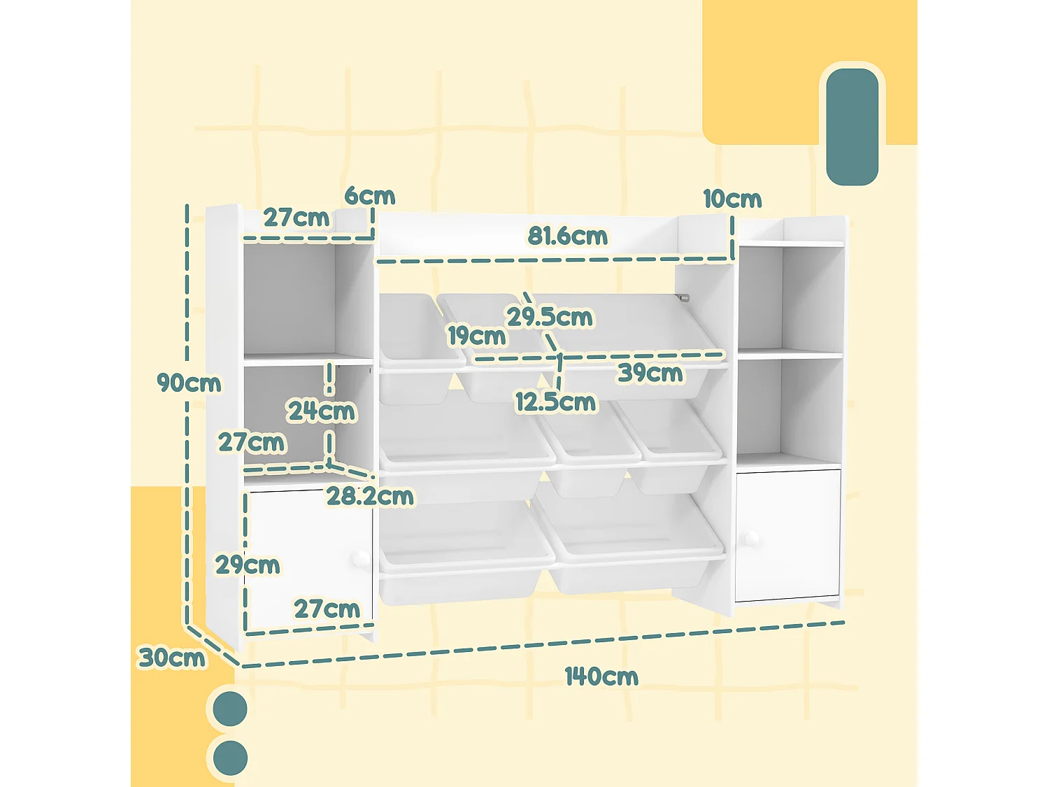 Scaffale portagiochi bambini libreria montessoriana per bambini