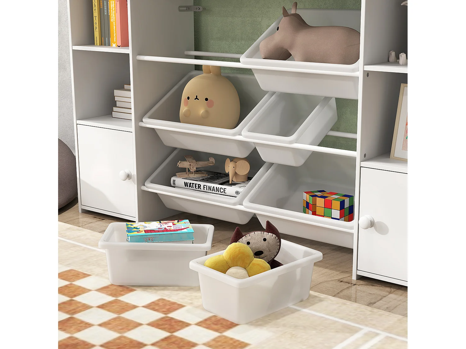 Scaffale portagiochi bambini libreria montessoriana per bambini