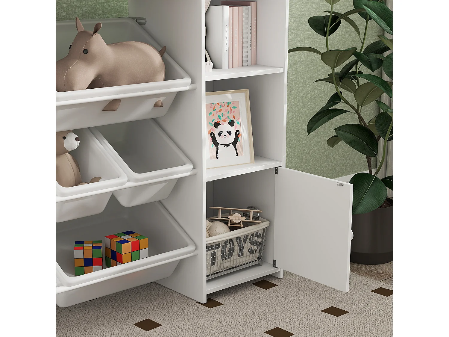 Scaffale portagiochi bambini libreria montessoriana per bambini