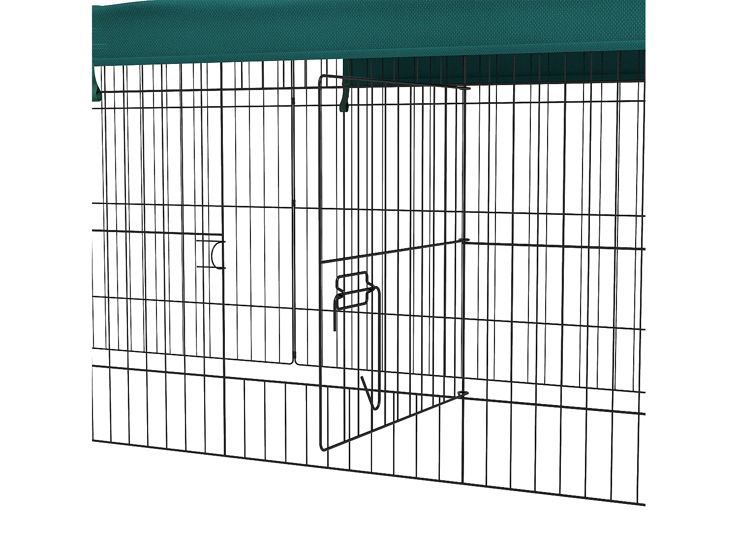 Gabbia per conigli con tettuccio 220x85x70cm in acciaio verde