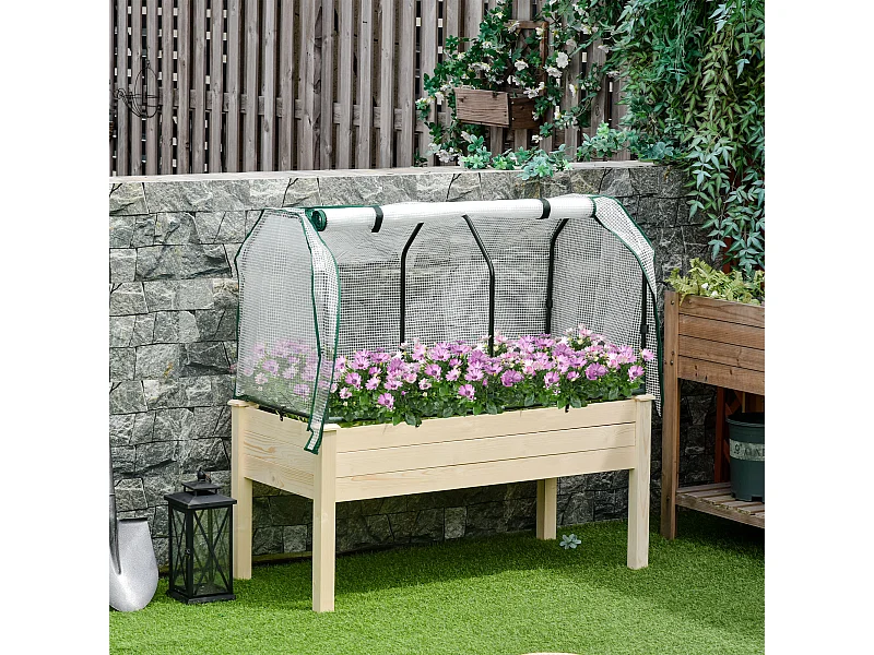 Letto per orto in cassetta con serra da giardino