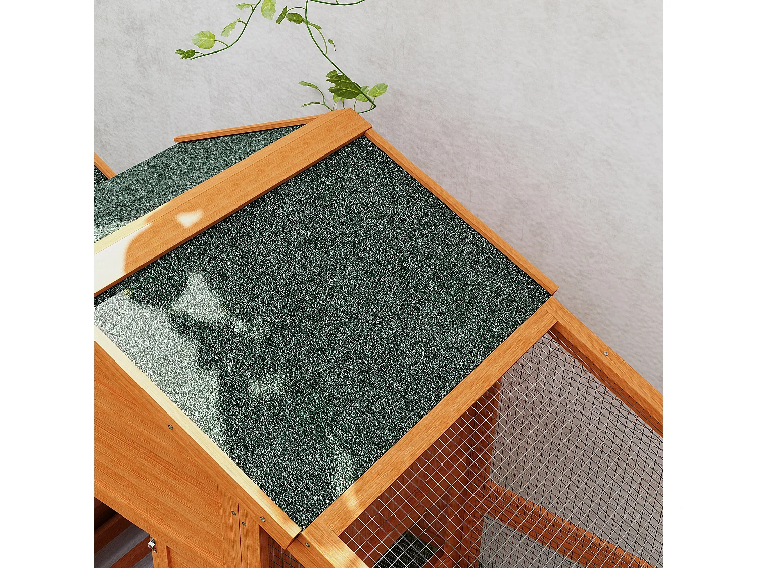 Pollaio da giardino per 1-2 galline in legno e metallo arancione