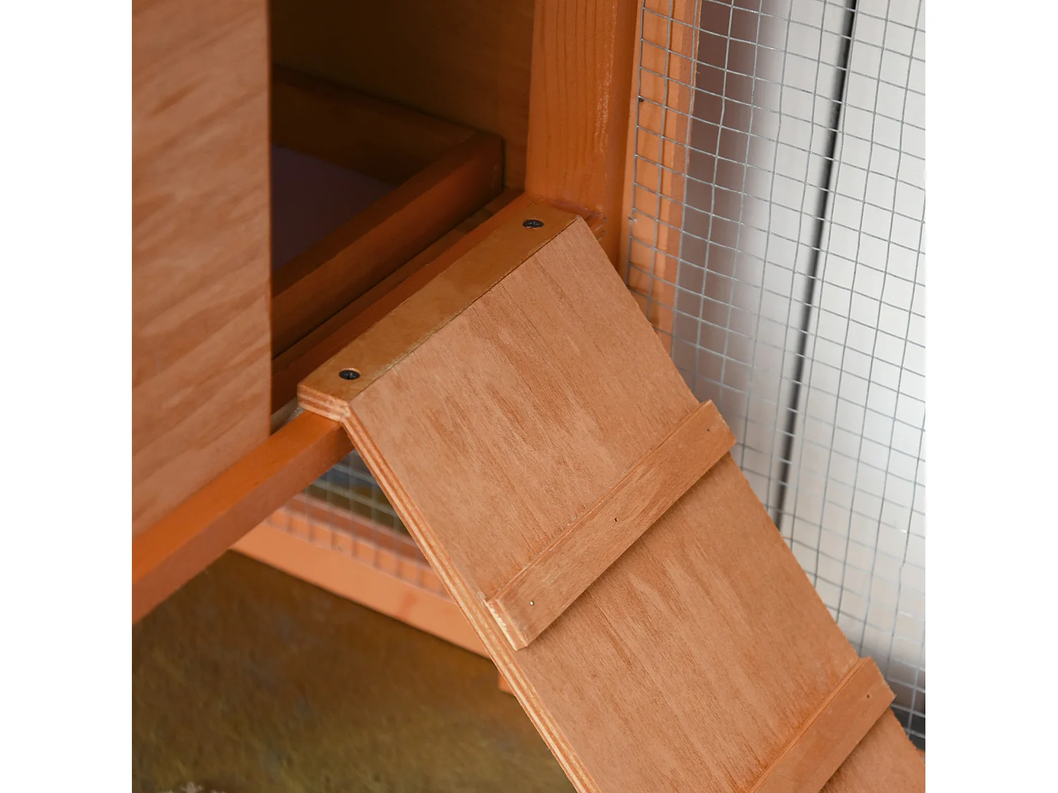 PawHut Pollaio in Legno Prefabbricato con Nido per la Cova e Casetta