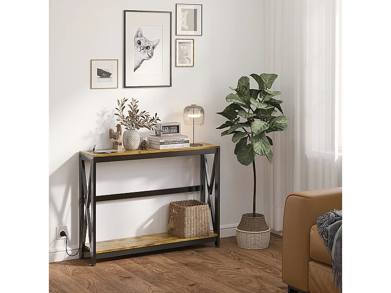 Consolle da ingresso con prese di corrente e usb