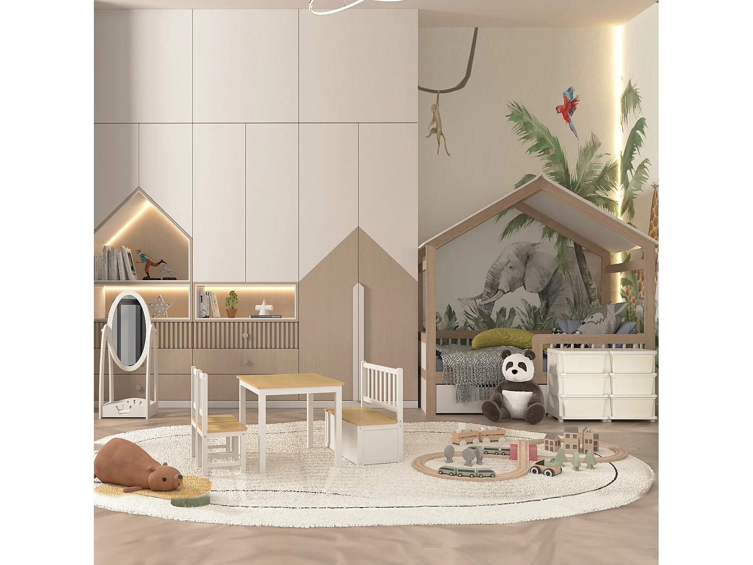 Mobile cassettiera per bambini 3-6 anni con bordi arrotondati