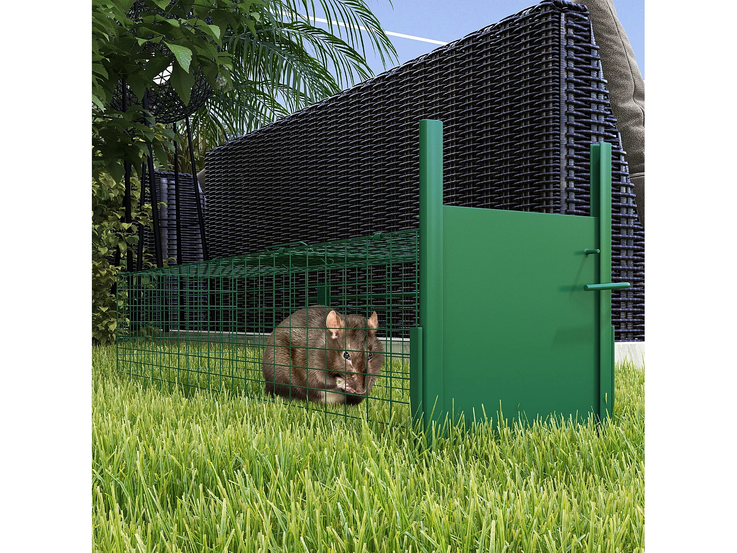 Gabbia trappola per ratti e topi 100x25x28cm verde