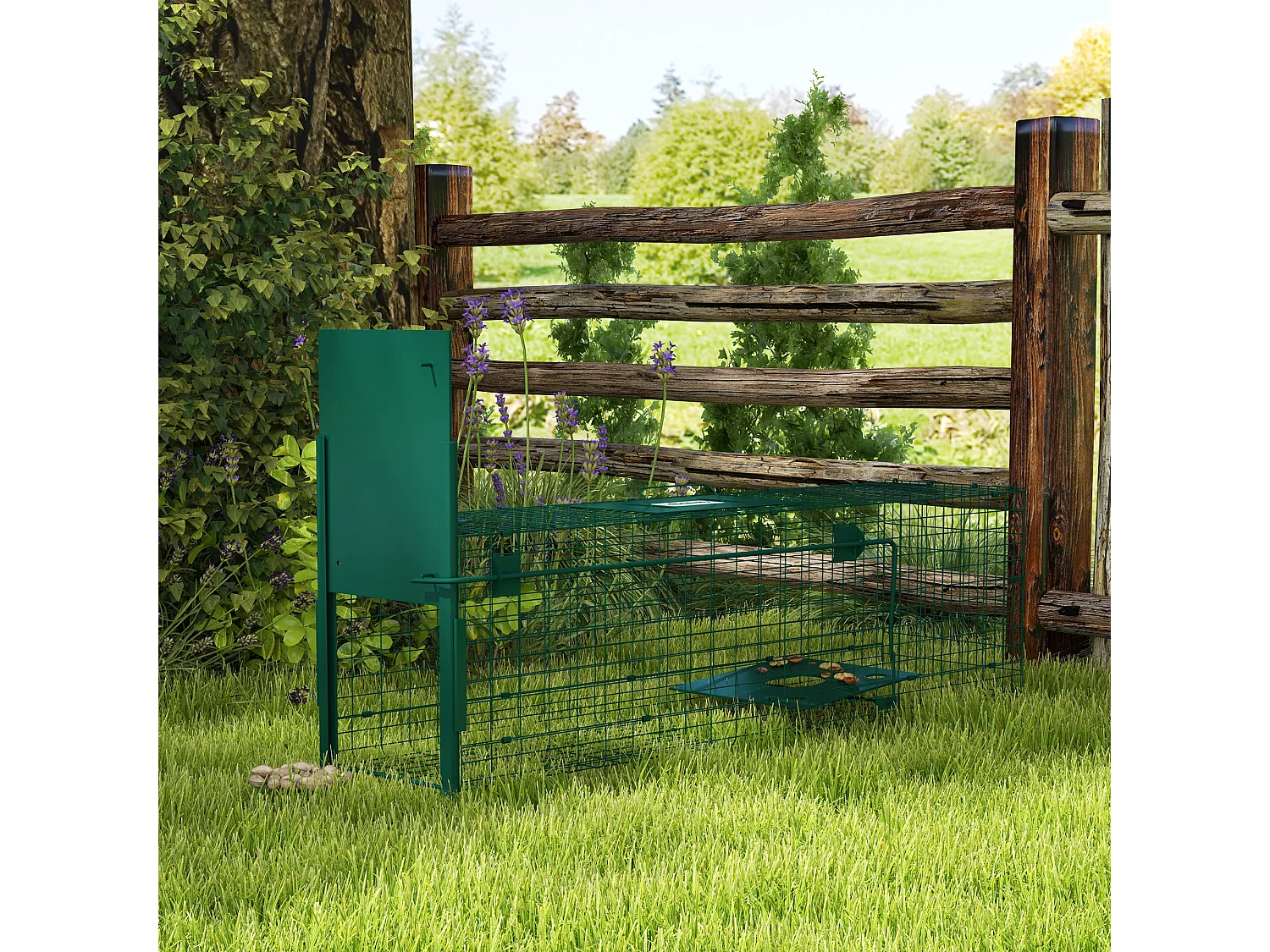 Gabbia trappola per ratti e topi 100x25x28cm verde