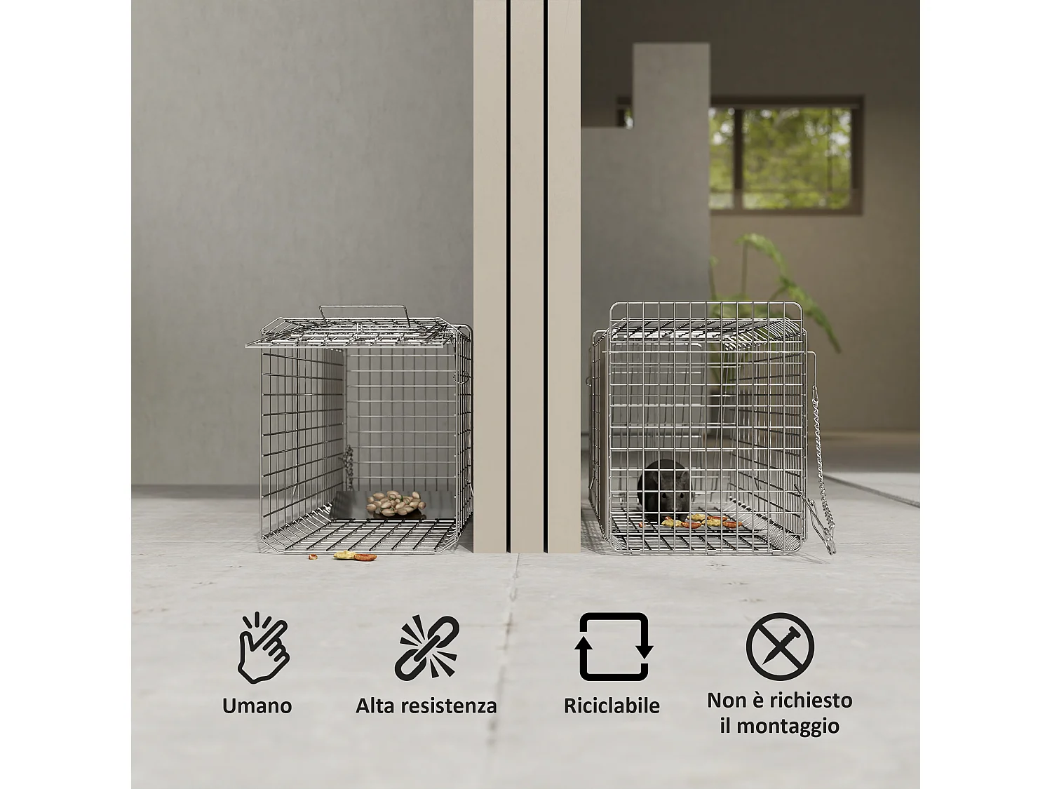 Trappola per ratti topi e nutrie pieghevole in acciaio
