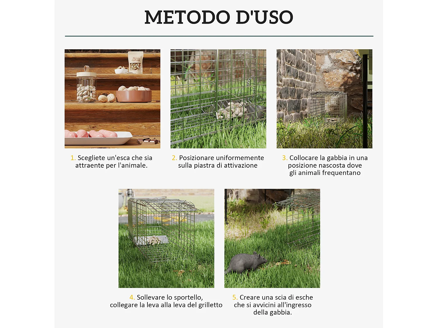 Trappola per ratti topi e nutrie pieghevole in acciaio