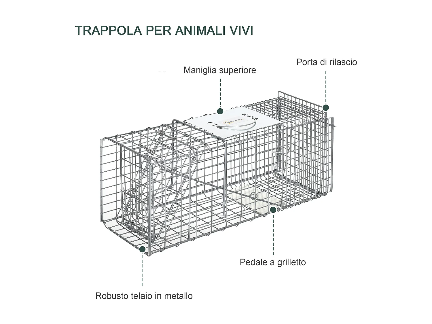 Trappola per ratti topi e nutrie pieghevole in acciaio