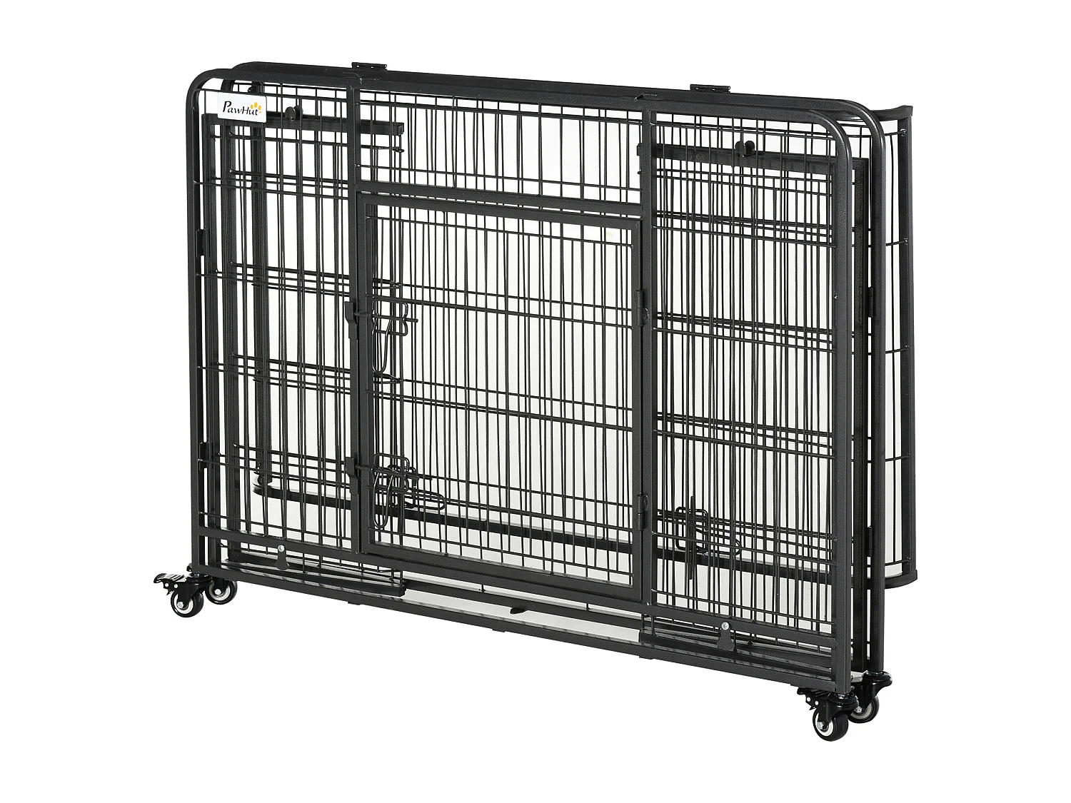 Kennel gabbia per cani pieghevole porta con blocco 4 ruote