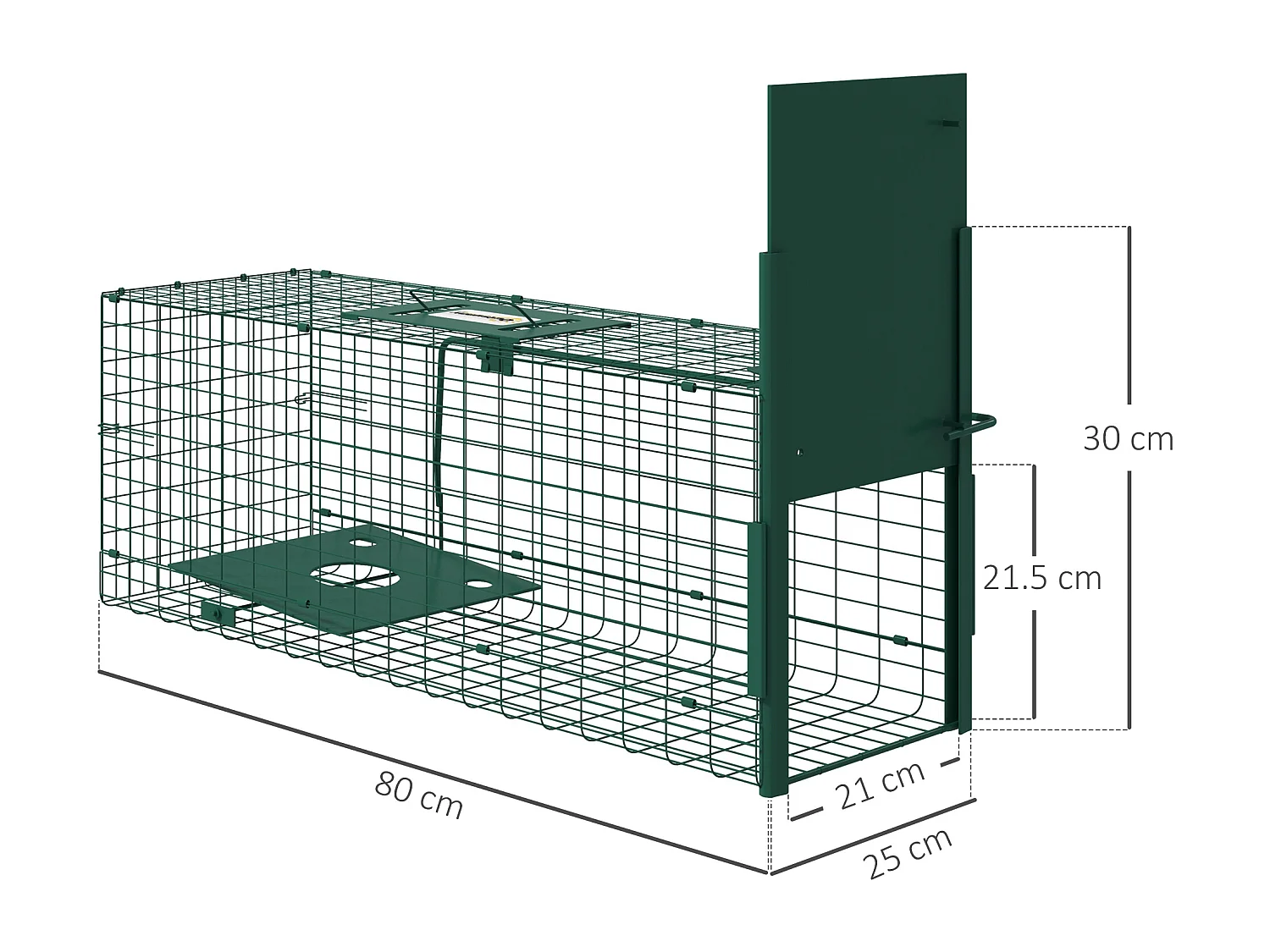 Gabbia trappola per ratti e topi 100x25x28cm verde