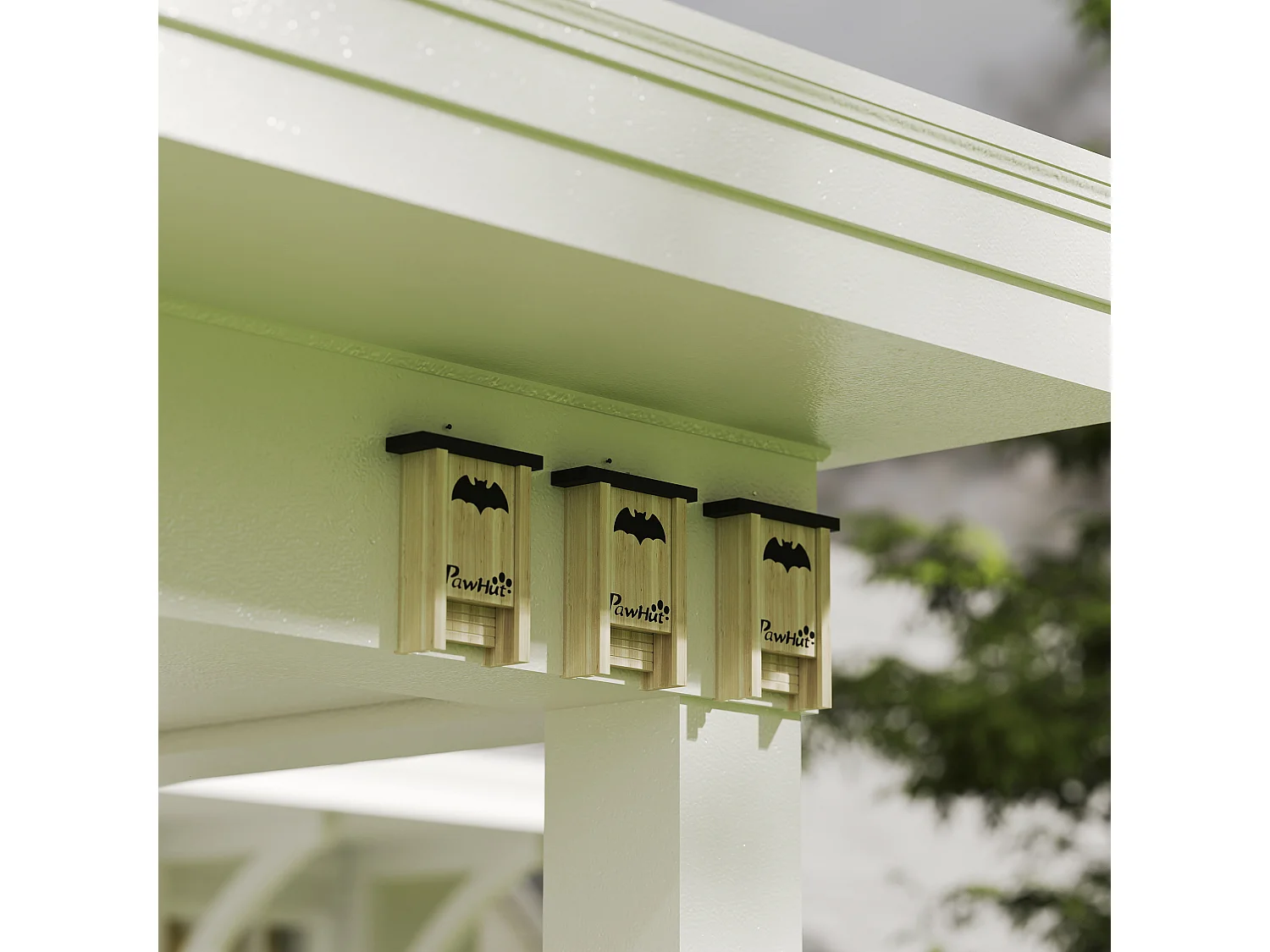 Set 3 casette per pipistrelli 18x6x22.5 cm in legno di abete