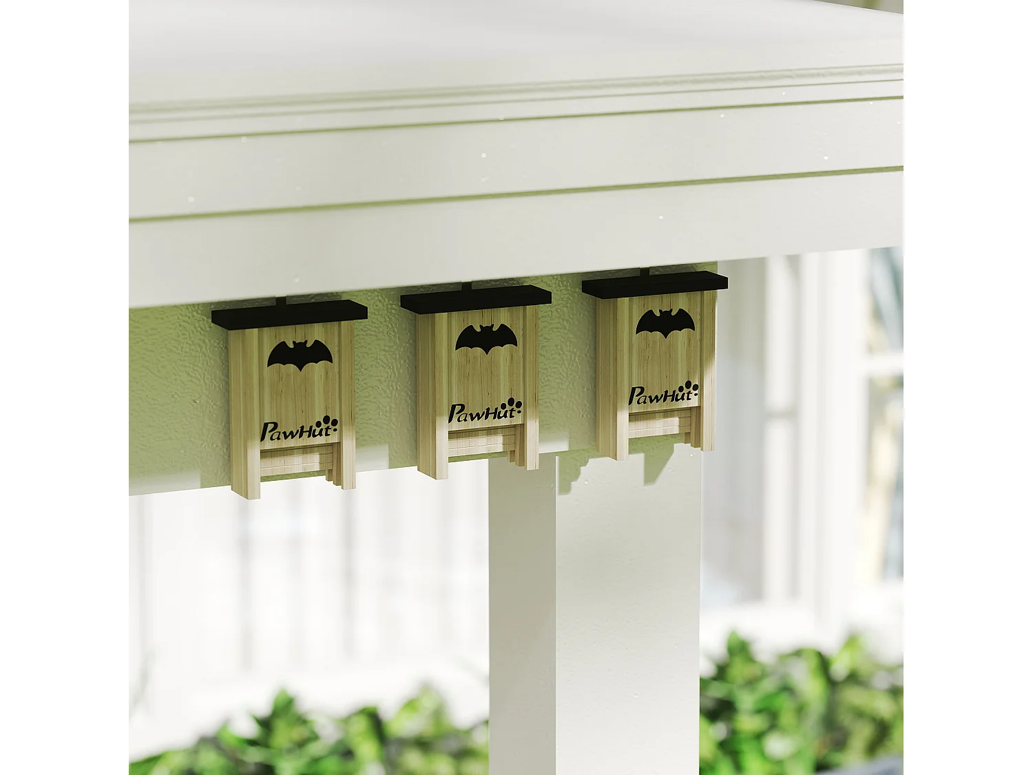 Set 3 casette per pipistrelli 18x6x22.5 cm in legno di abete