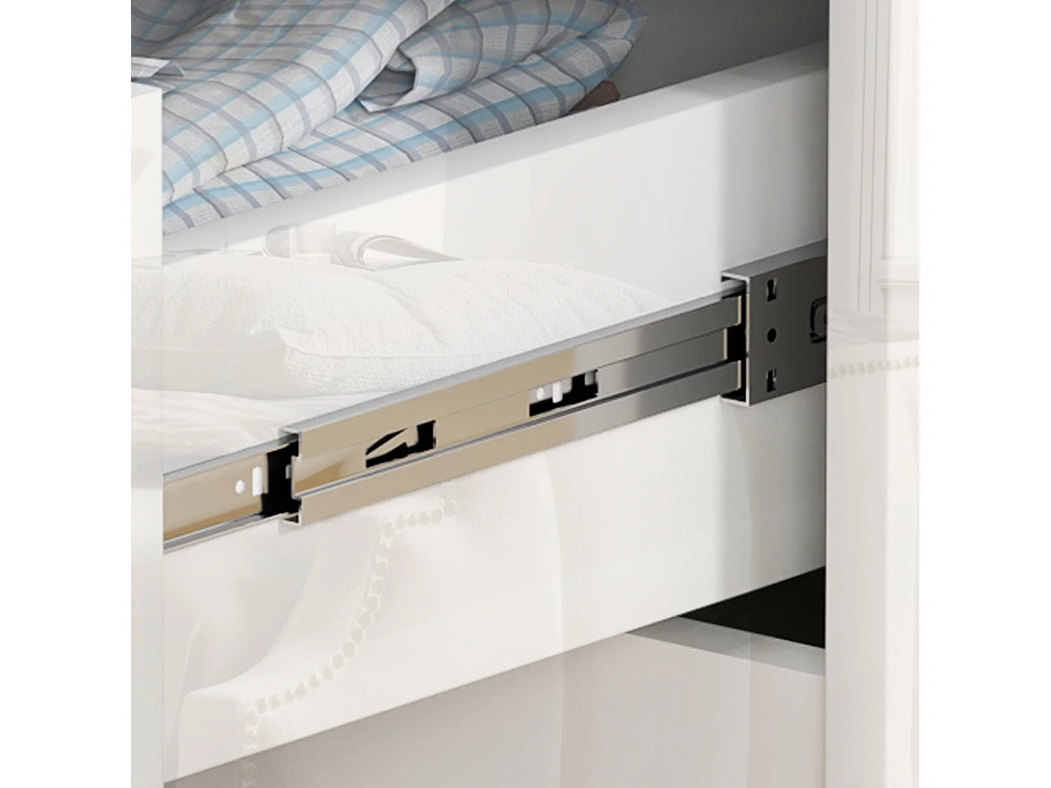 Cassettiera 4 cassetti moderna in truciolato bianco 60x40x85 cm