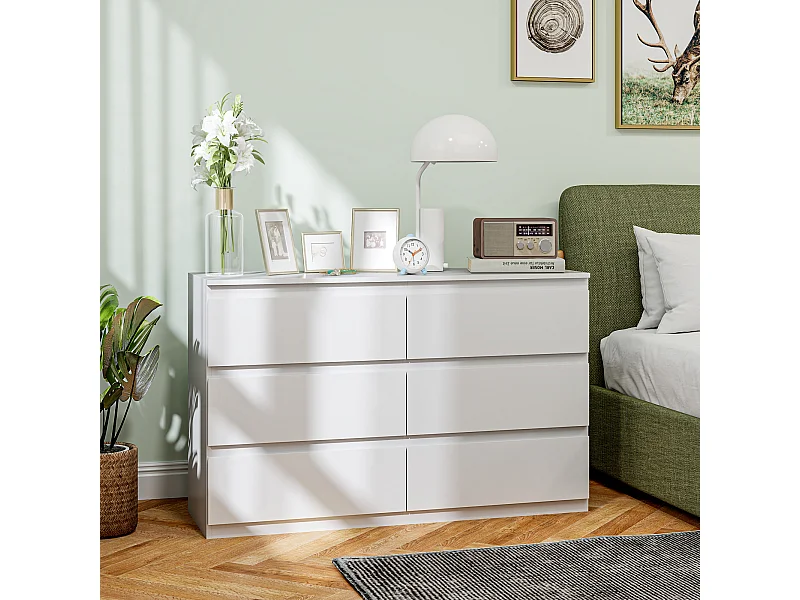 Cassettiera camera da letto 6 cassetti comò camera da letto in legno