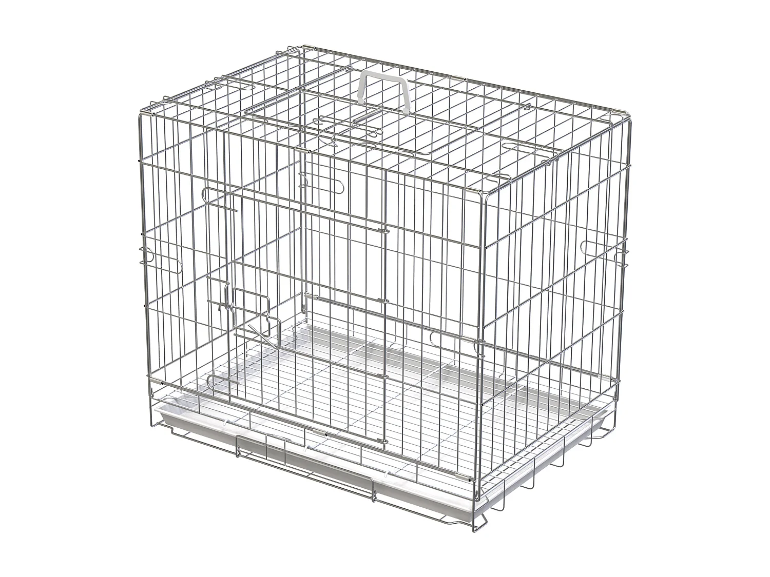 Kennel Gabbia per Cani Pieghevole in Acciaio Galvanizzato