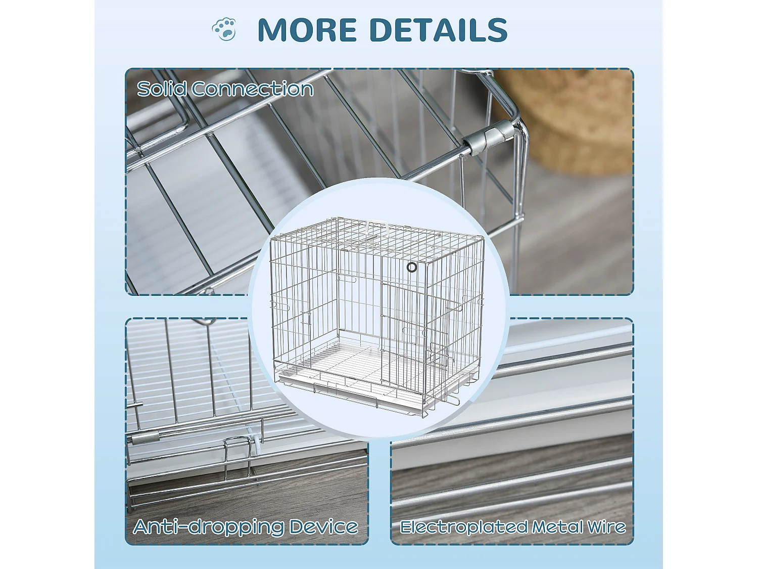 Kennel Gabbia per Cani Pieghevole in Acciaio Galvanizzato