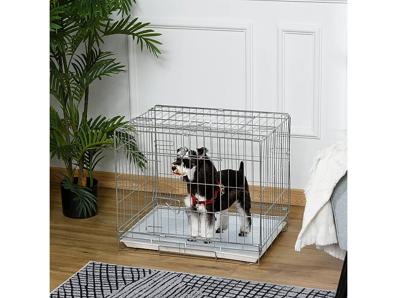 Kennel Gabbia per Cani Pieghevole in Acciaio Galvanizzato