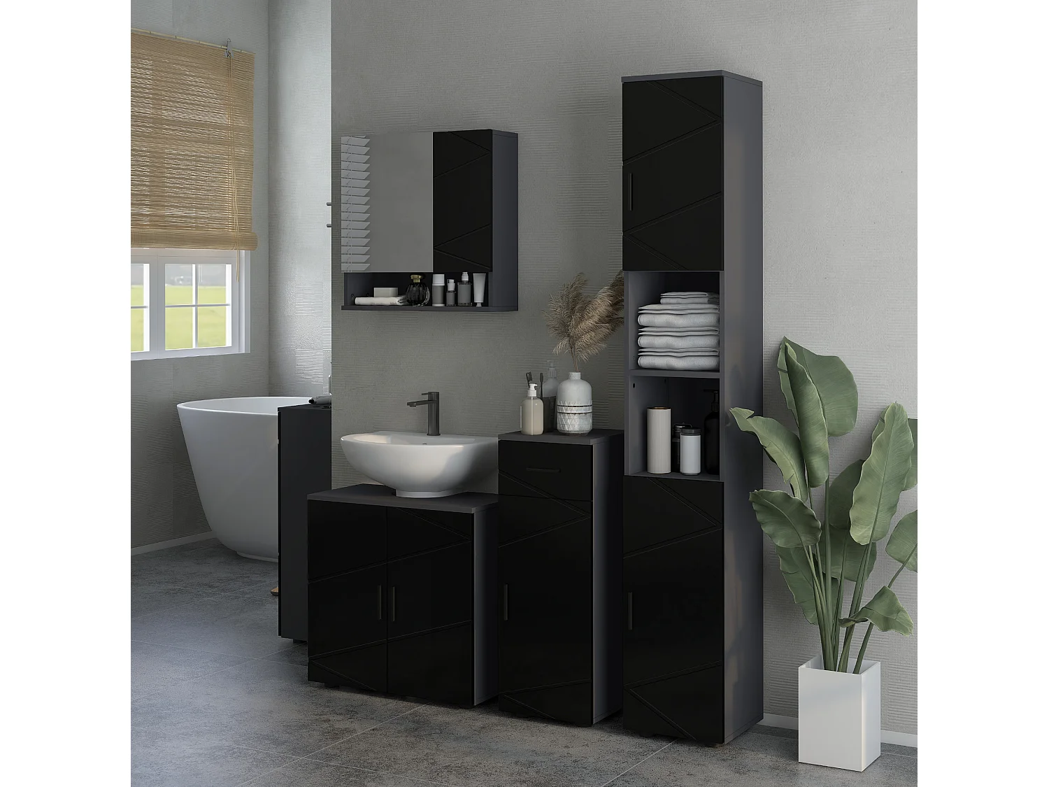 Mobiletto da bagno con cassetto e armadietto a 2 livelli