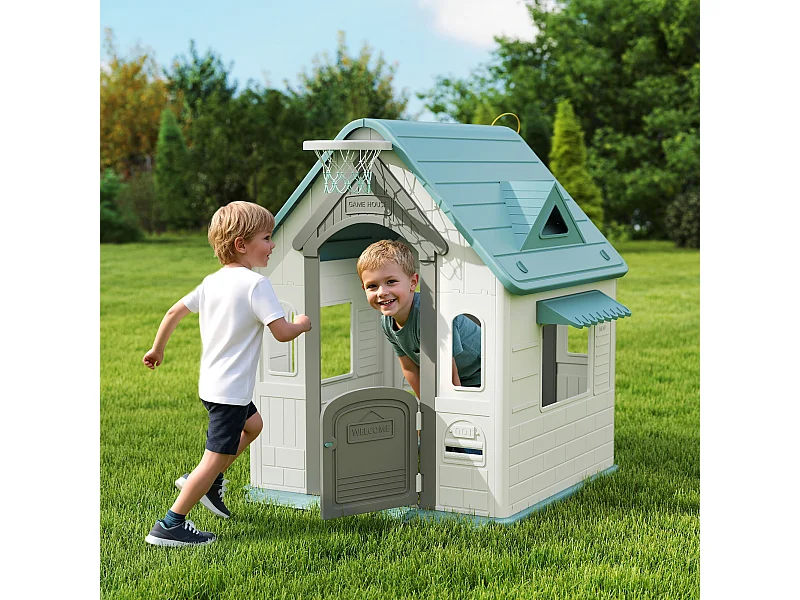 Casetta per bambini 5 in 1 in pp multicolore 132x118x124 cm