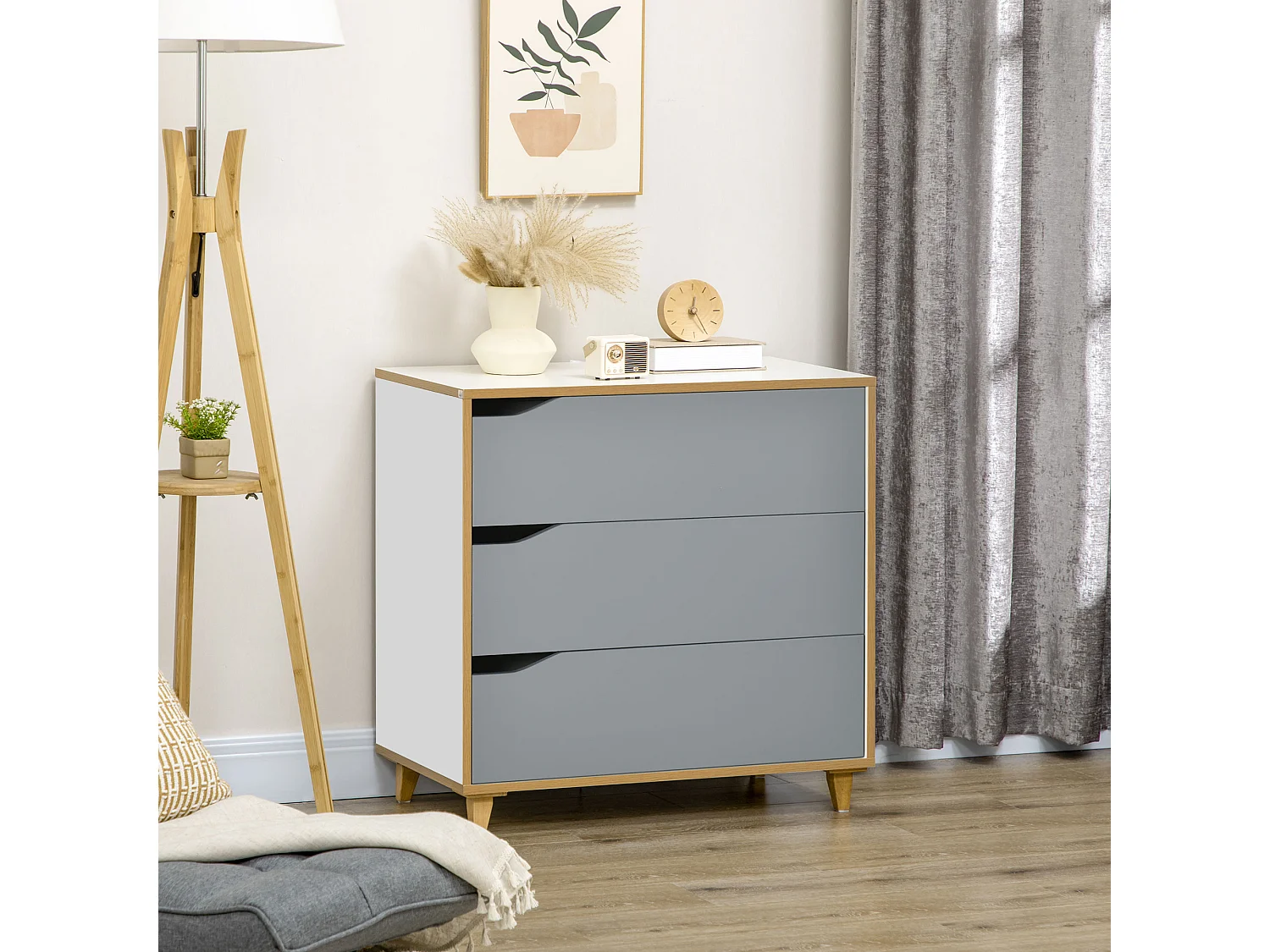Cassettiera moderna 3 cassetti per soggiorno e camera da letto