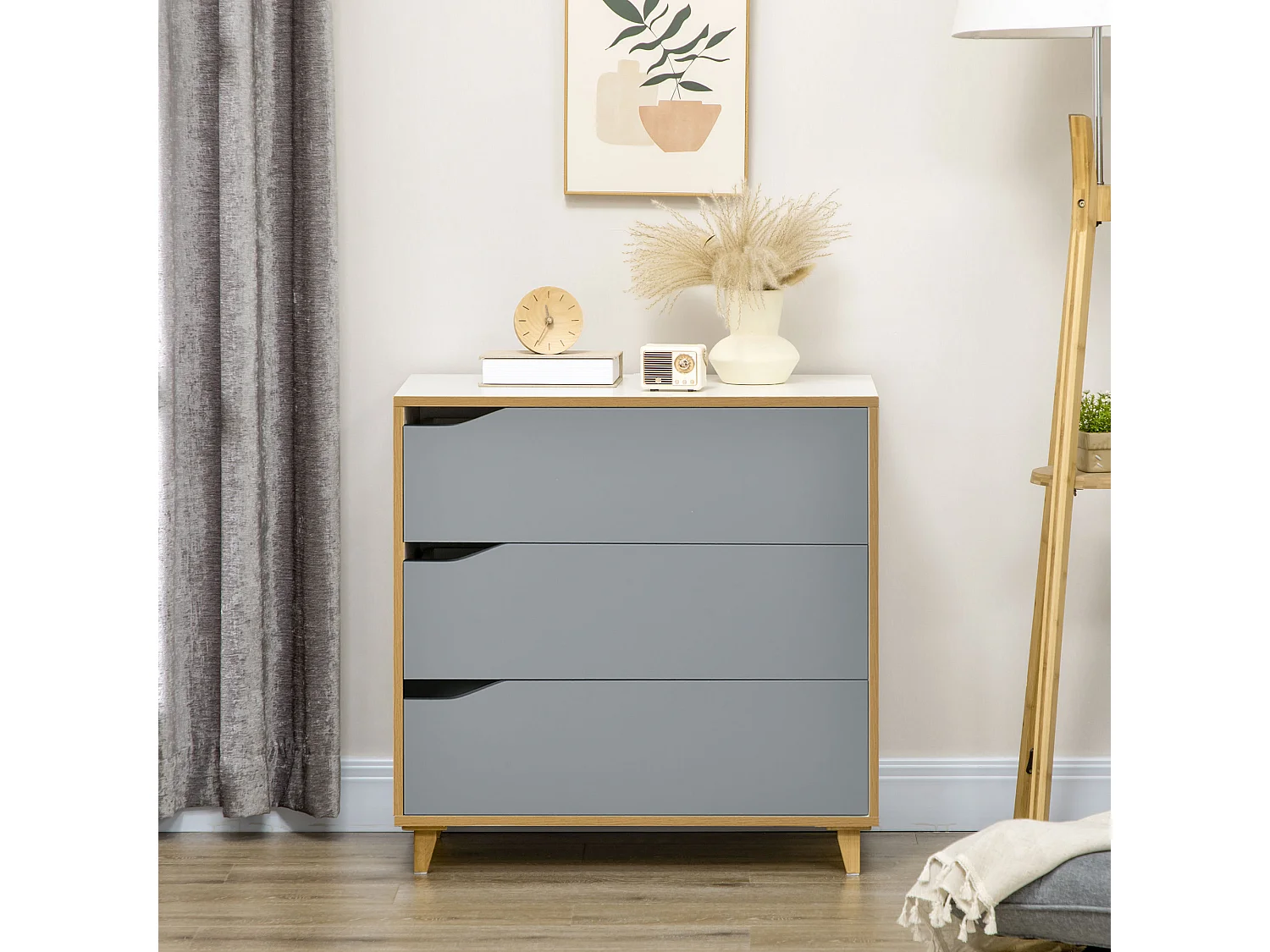 Cassettiera moderna 3 cassetti per soggiorno e camera da letto