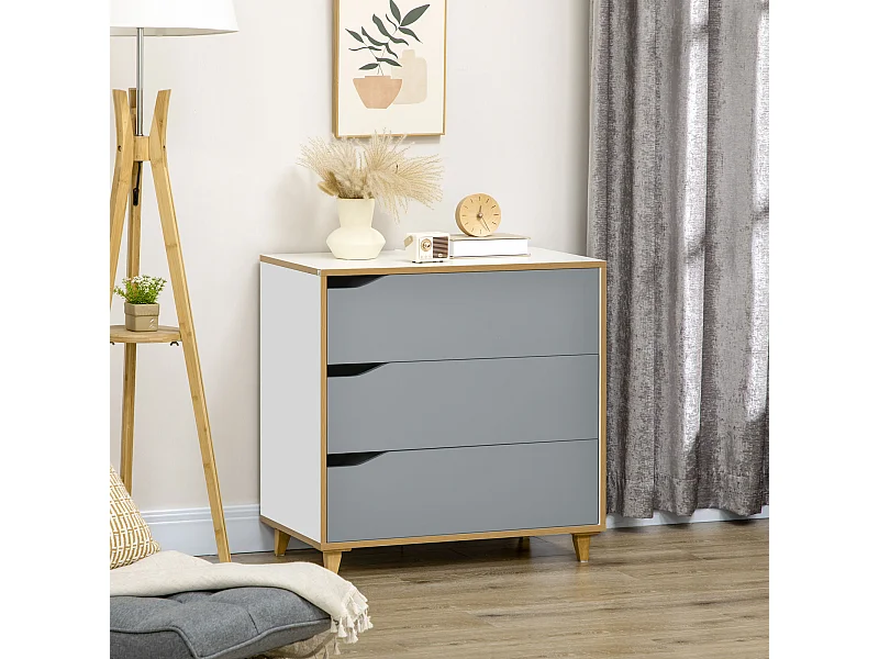 Cassettiera moderna 3 cassetti per soggiorno e camera da letto