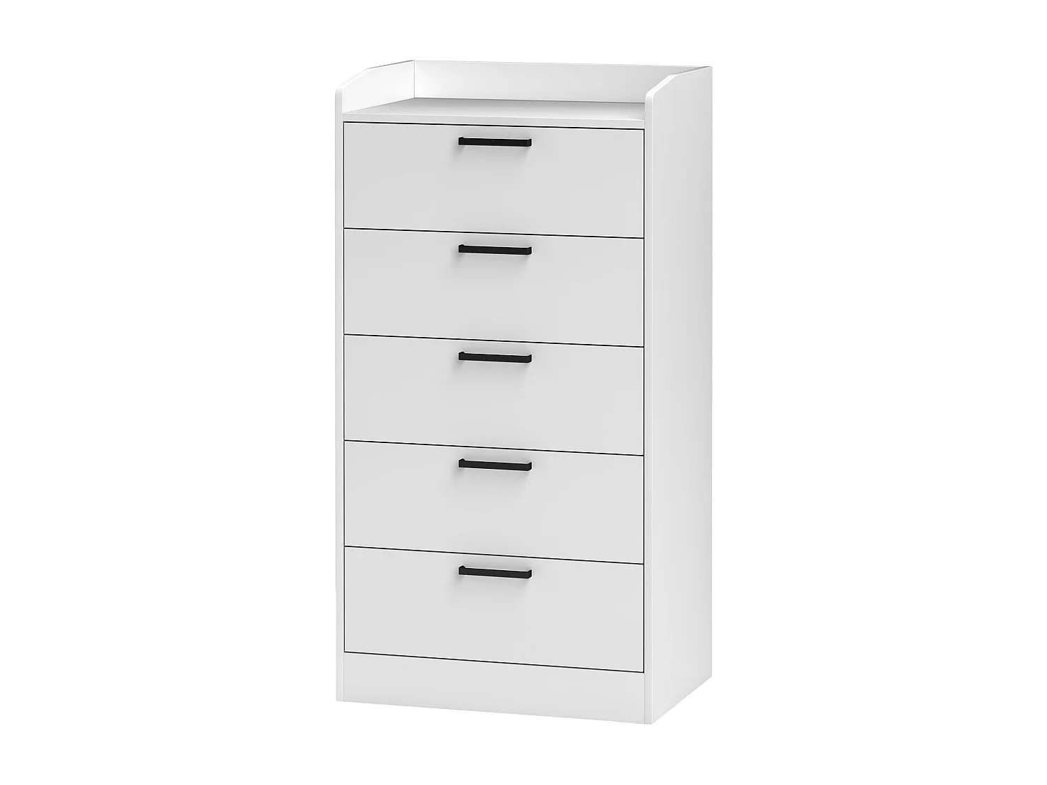 Cassettiera 5 cassetti intercambiabili in legno 60x40x114 cm bianco