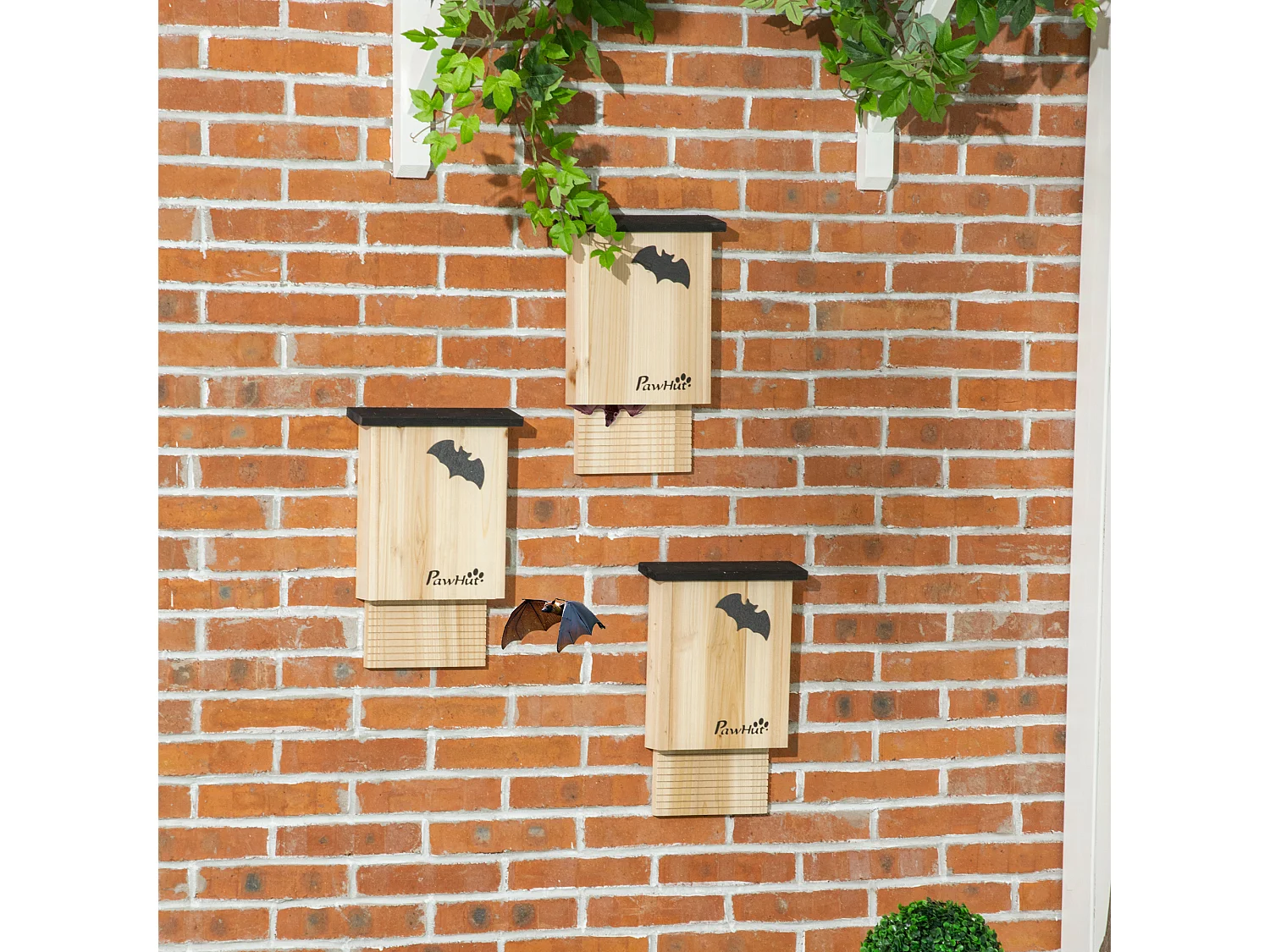 Set 3 casette per pipistrelli in legno di abete colore legno naturale